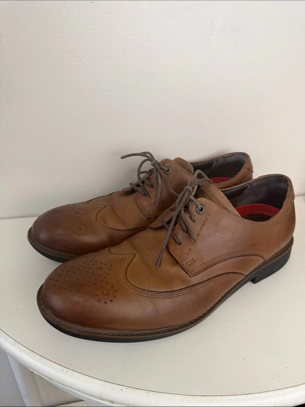 (S-2430) Rockport CB Men's Classic Brown Leather Lace-Up Dress Shoes, Size: 10.5